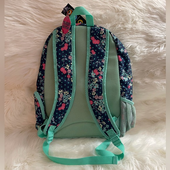 Children’s Kid’s Girl’s Green Flower Backpack NWT - Picture 2 of 5